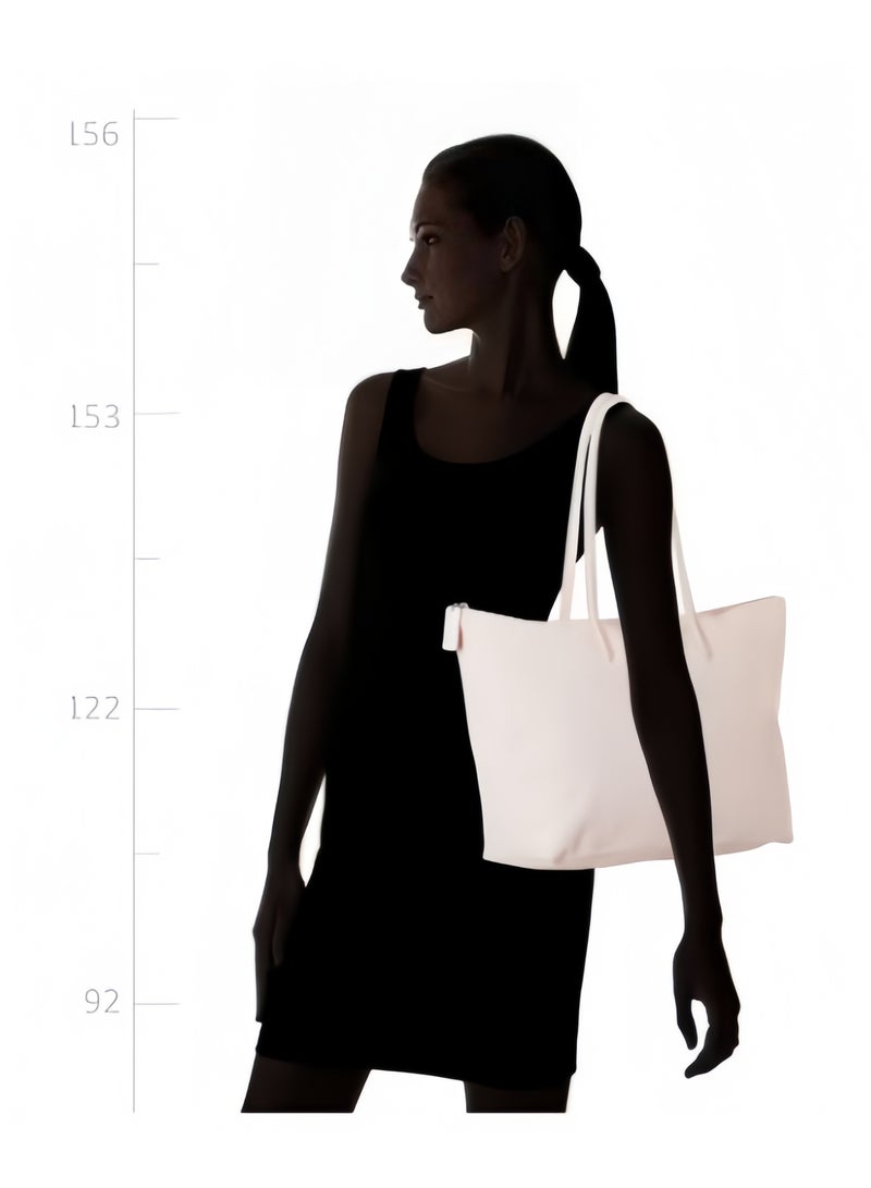 Lacoste bag Women's L12.12 Concept Fashion Versatile Large Capacity Large Size Zipper Handheld Shoulder Bag Tote Bag Large Pink 45cm * 30cm * 12cm - Image 2